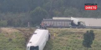 Colisão entre camião e autocarro escolar faz sete feridos na A8 em Alcobaça