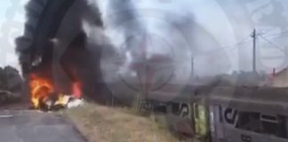 Forte estrondo e incêndio alertou passageiros para saírem do comboio acidentado no Fundão