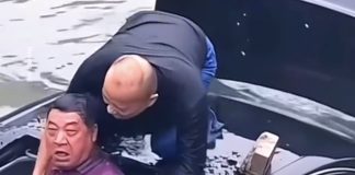 Dois heróis saltam ao rio: momento impressionante salva condutor de afogamento após despiste na China